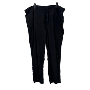 Island Importer Black Linen Riviera Drawstring Pants Mens Size L